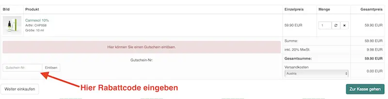 Cannhelp Rabattcode und Gutschein einlösen